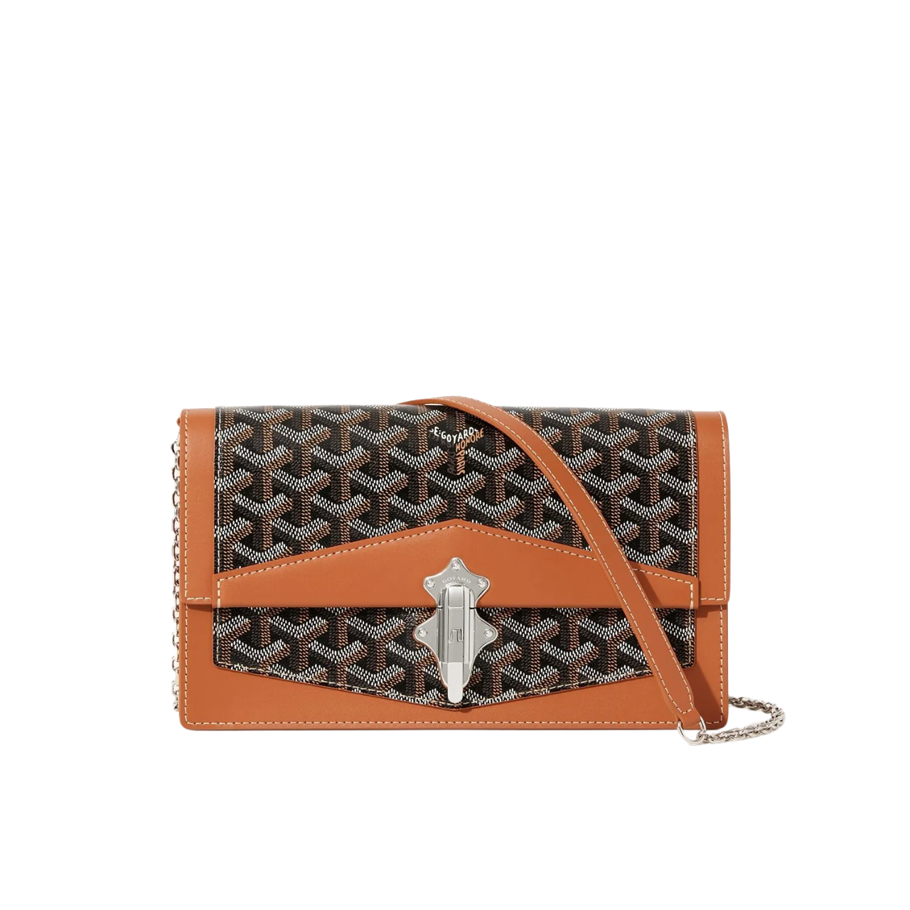 Goyard Duchesse Marie-Caroline Bag 25 Cm Black Goyardine Canvas And Tan Smooth Calfskin