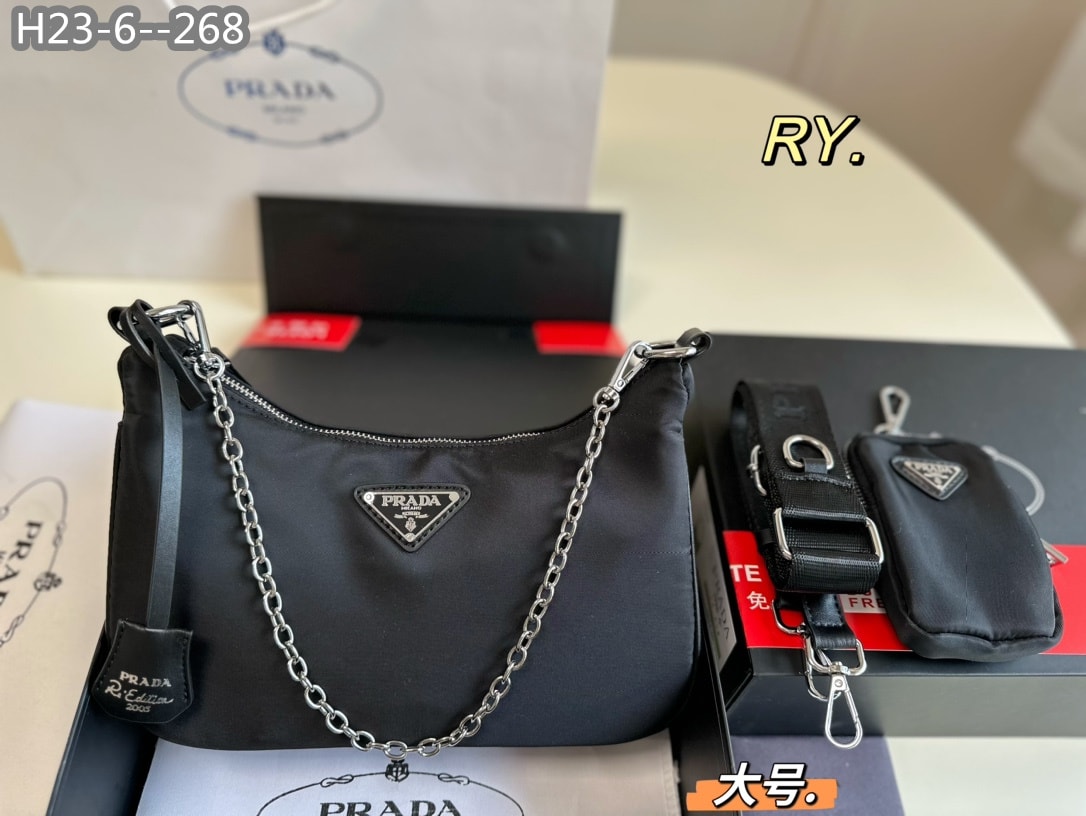 Prada Re Edition 2005 Re Nylon Bag Black 26Cm