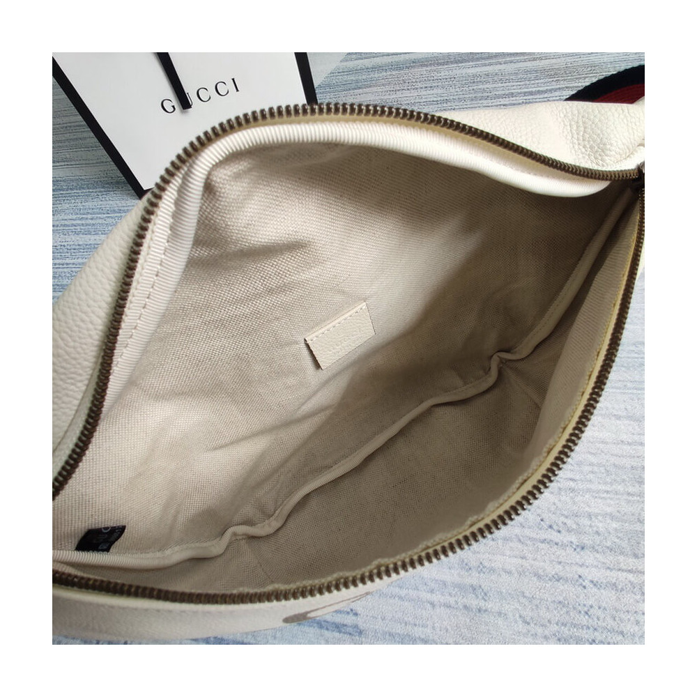 Gucci Print Leather Belt Bag White
