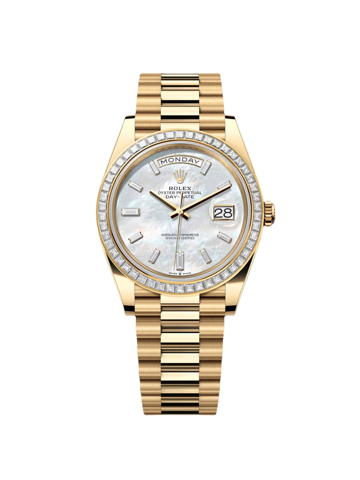 【Super Clone】RLX Day-Date 40mm 228398TBR-0043 White Mother-of-Pearl Dial President Watch