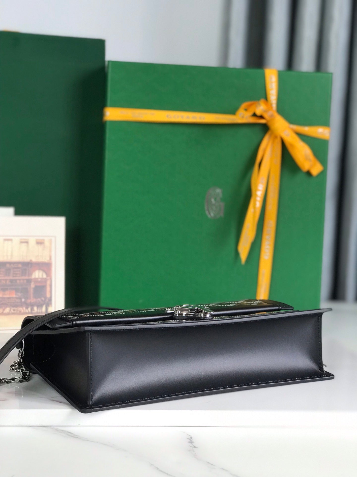Goyard Duchesse Marie-Caroline Bag 25 Cm Black Goyardine Canvas And Smooth Calfskin