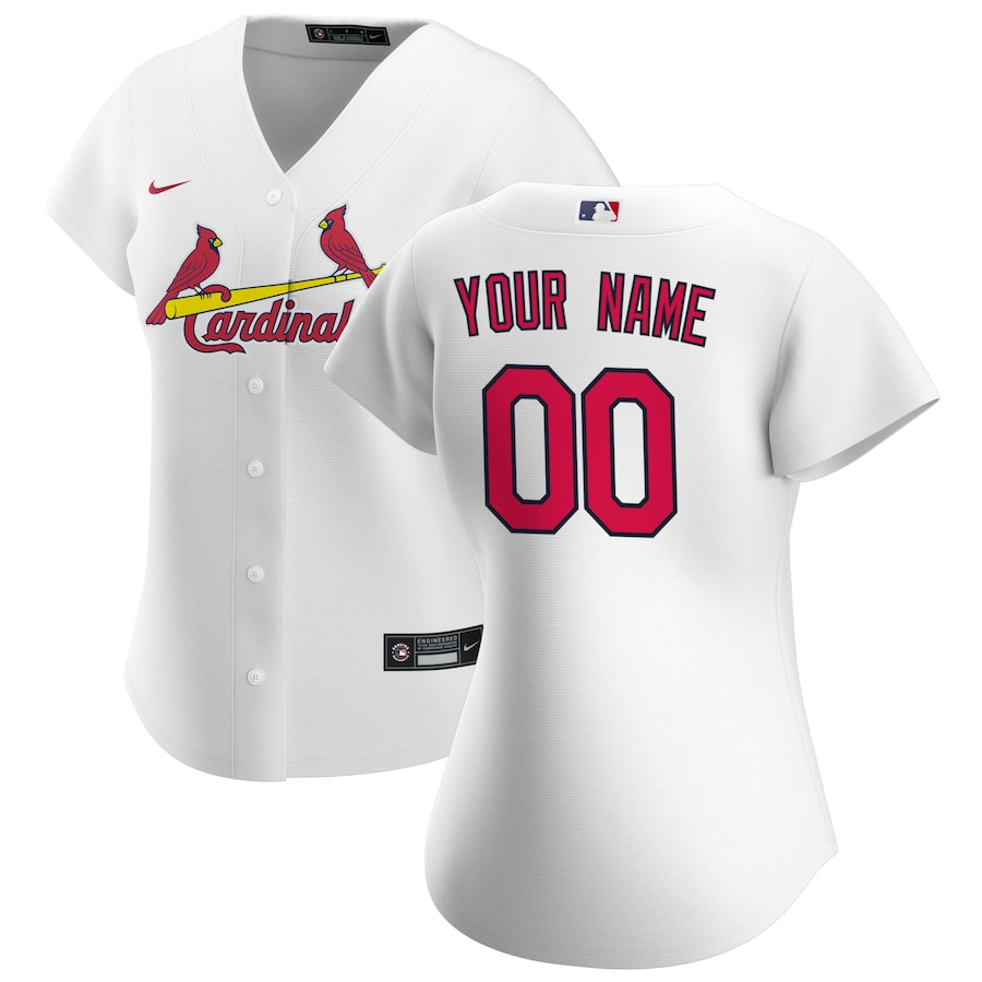 St. Louis Cardinals Women's Home Custom Jersey White