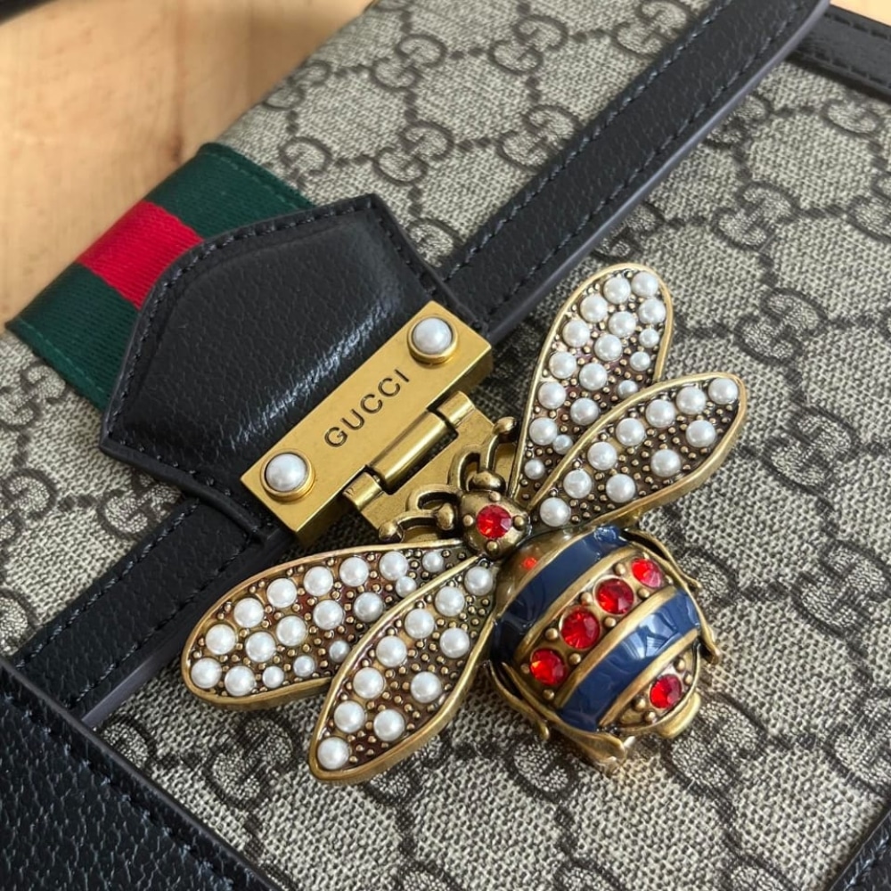 Gucci Queen Margaret Gg Small Top Handle Bag Black 25Cm
