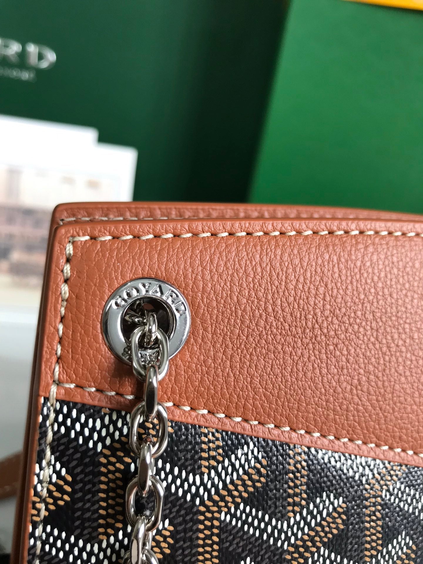 Goyard Rouette Structuré Mini Bag 21 Cm Black Goyardine Canvas And Tan Calfskin
