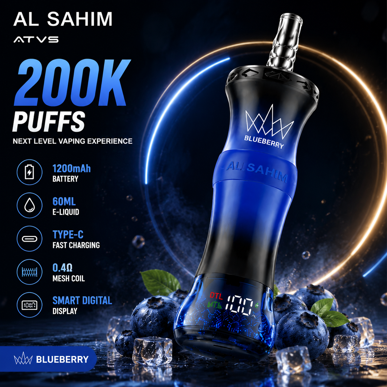 【New Arrive】Al Fakher ATVS 200K PUFFS Disposable Vape
