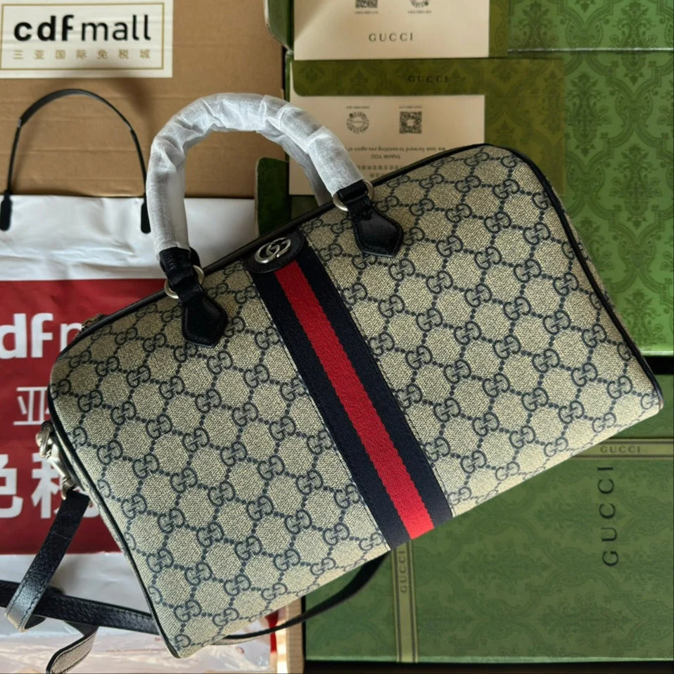 Gucci Ophidia Bag Beige mix Blue Canvas 240088