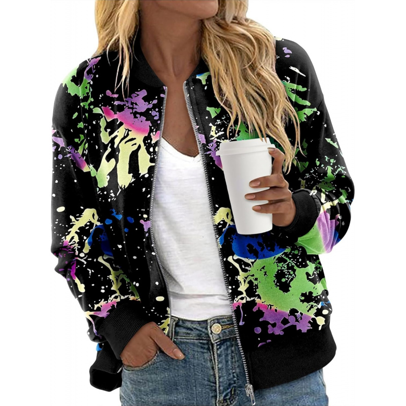 Women's Zip Up Jacket Casual Long Sleeve