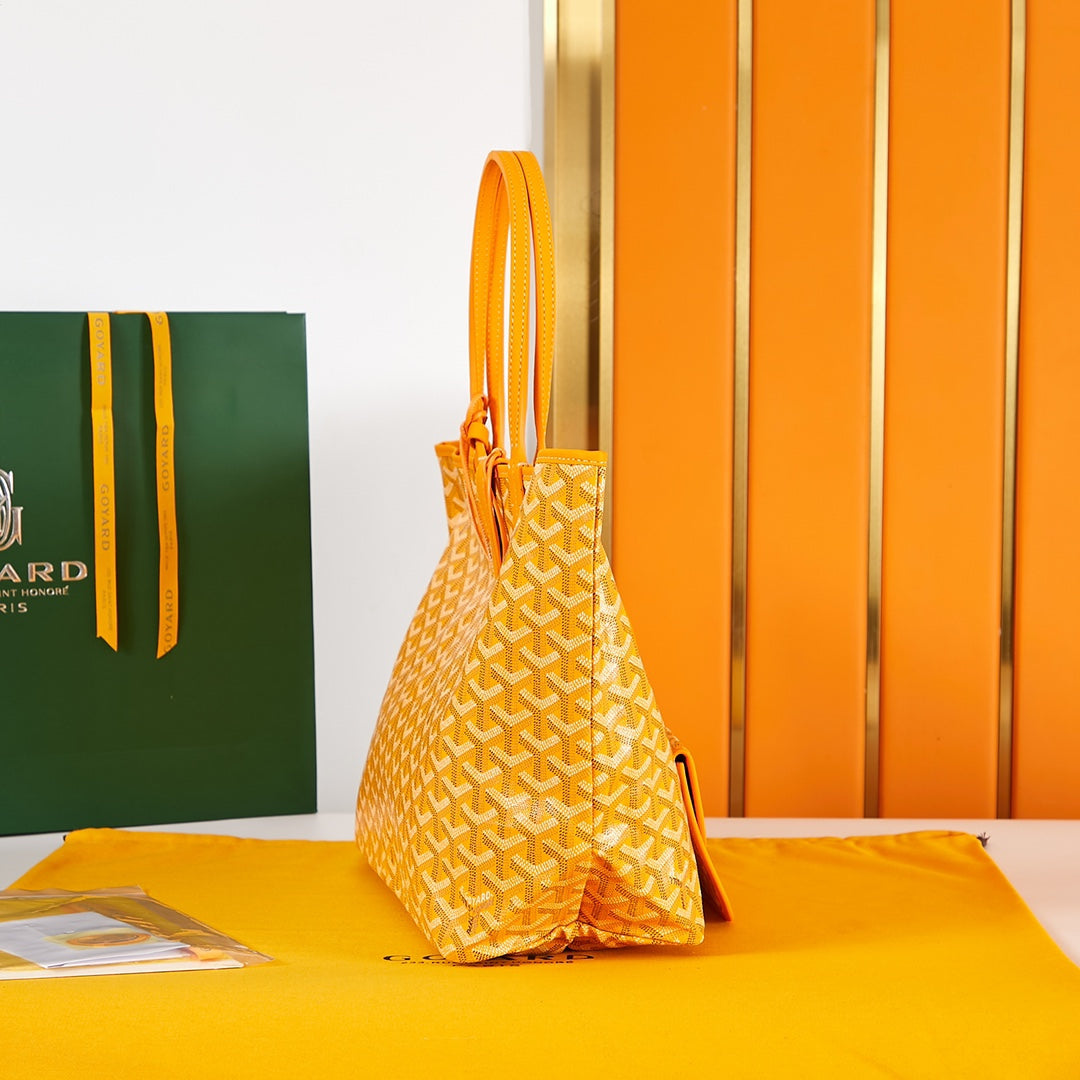 Goyard Saint Louis Pm 34Cm Yellow Canvas Chevroches Calfskin