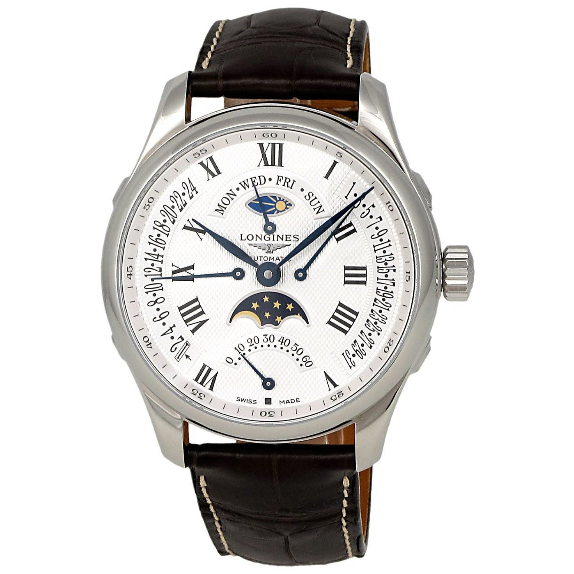 Longines Men's L2.739.4.71.3 Master Collection Chronograph Brown Leather Watch