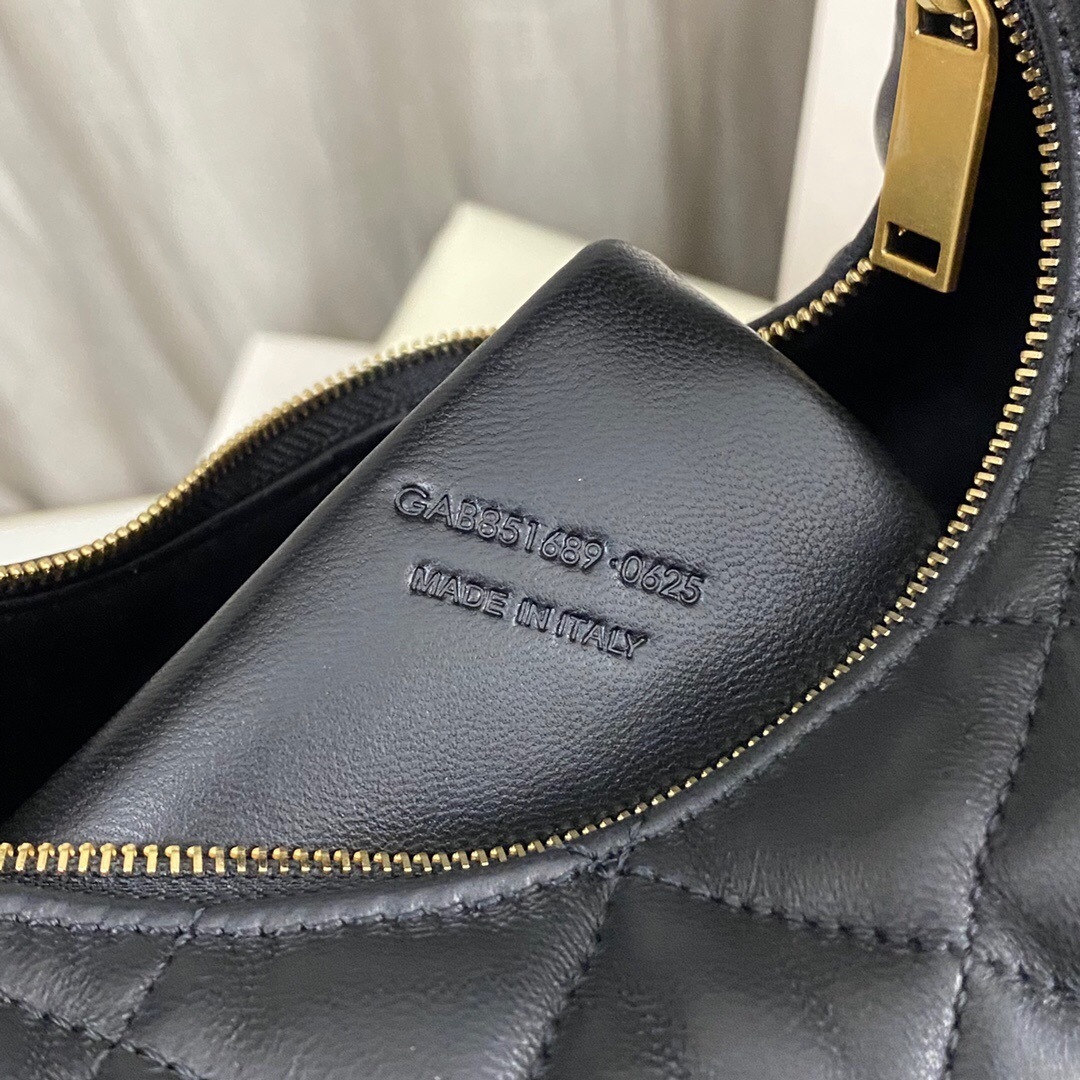 Saint Laurent Icarino Icare Mini Black Lambskin Hobo Bag 22cm/8.7 in