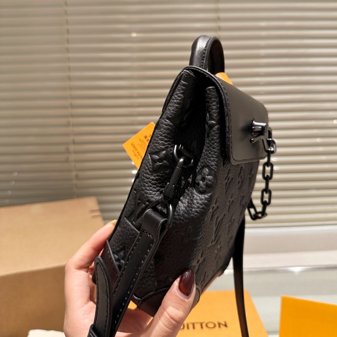 Louis Vuitton Nano Steamer Bag Taurillon Cowhide Monogram Black 14Cm M82772