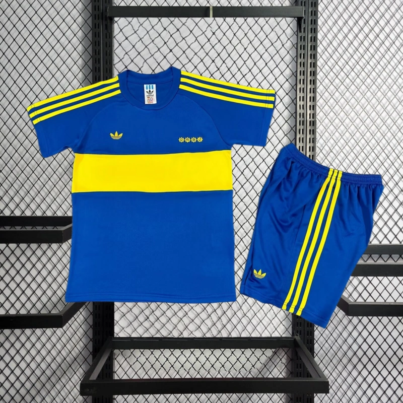 Retro Kids 1981 Kids Boca Juniors Home football jersey