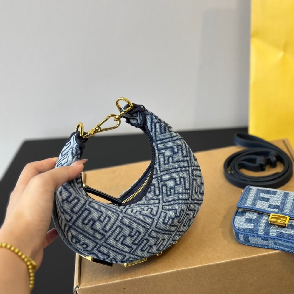 Fendi Nano Fendigraphy Blue Denim 16Cm