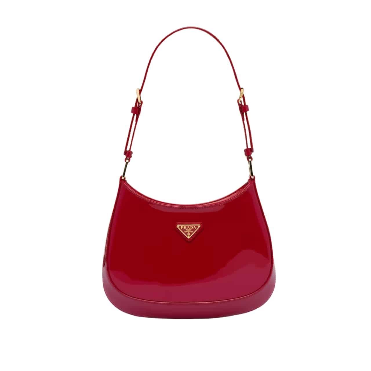 Prada Cleo Patent Leather Bag Cherry Red 27Cm