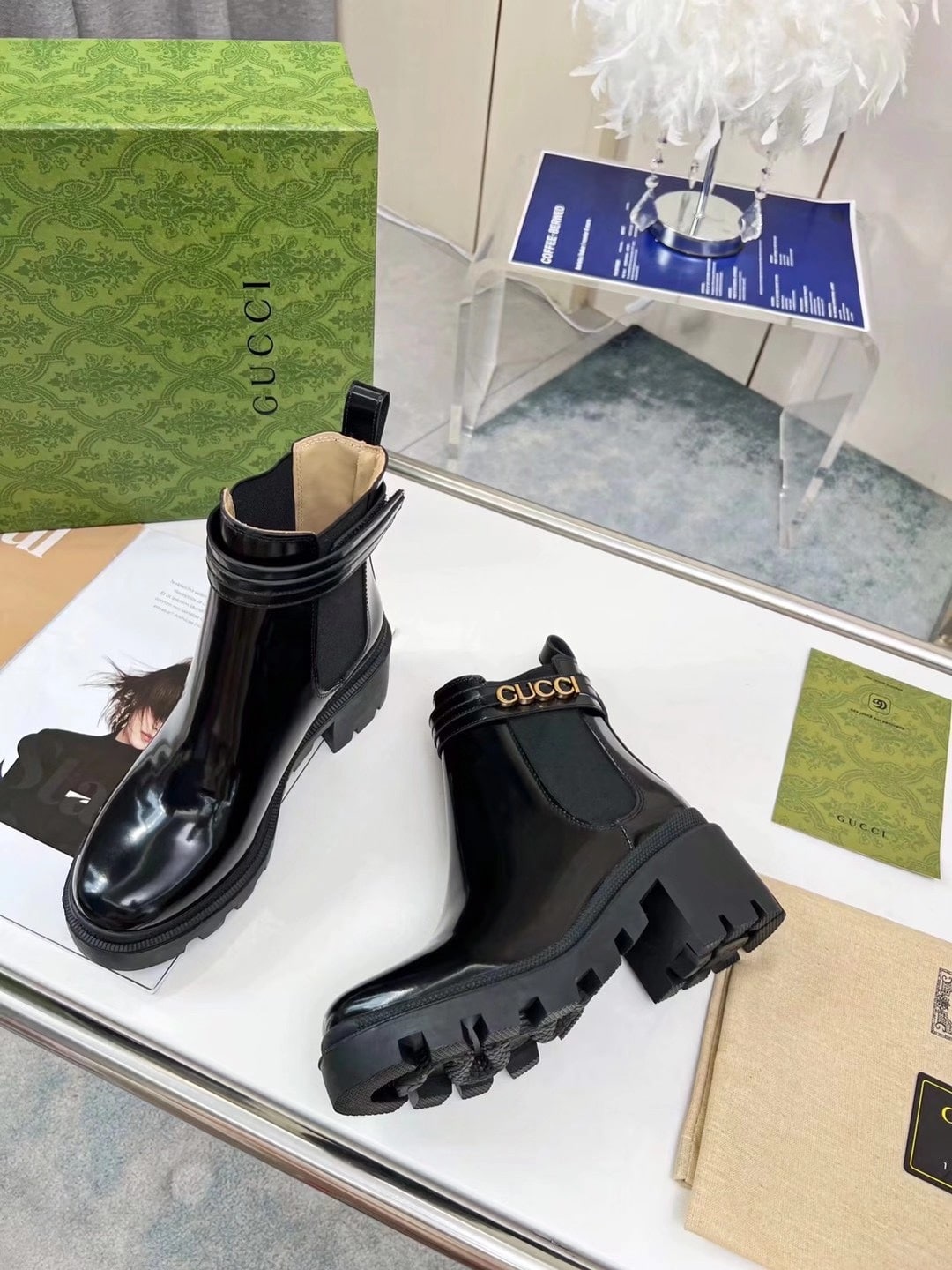 Gucci Women’S Ankle Boot With Logo Black 730064 Aabk6 1000