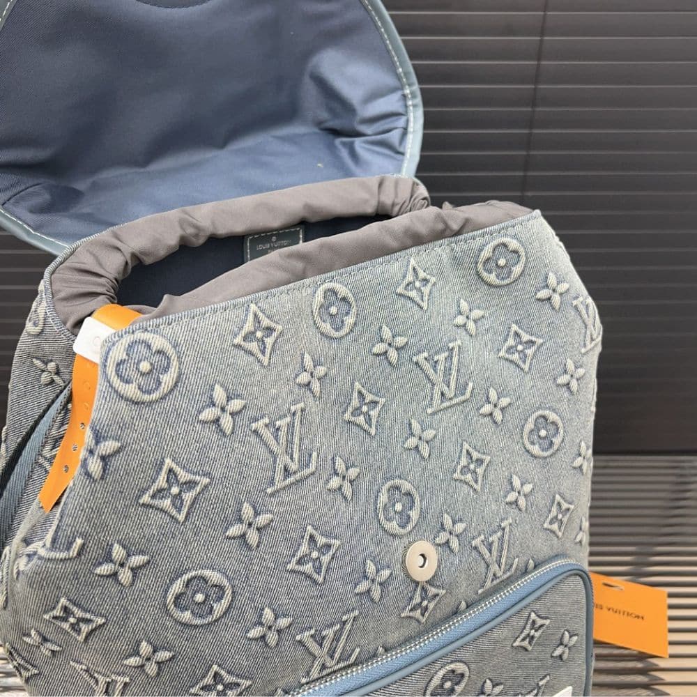 Louis Vuitton Montsouris Backpack Monogram Wash Denim Blue 40Cm M22534