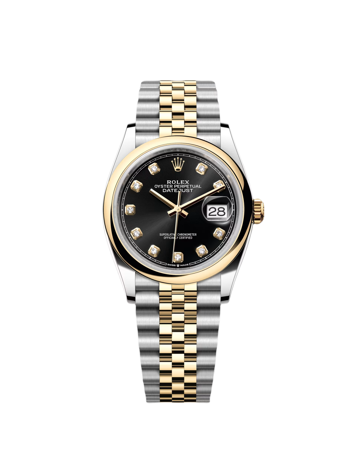 Rolex  Datejust 126203 Black Diamond Dial 36mm Domed Bezel