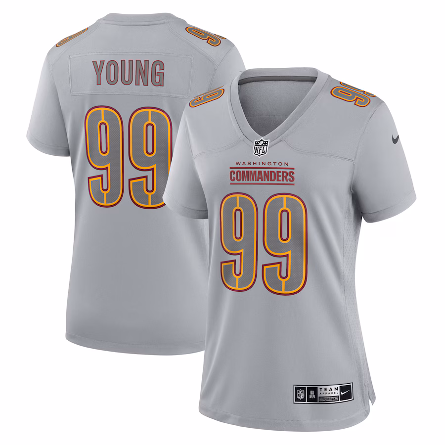 Chase Young Washington Commanders Nike Women's Atmosphere Fashion Game Jersey - Gray