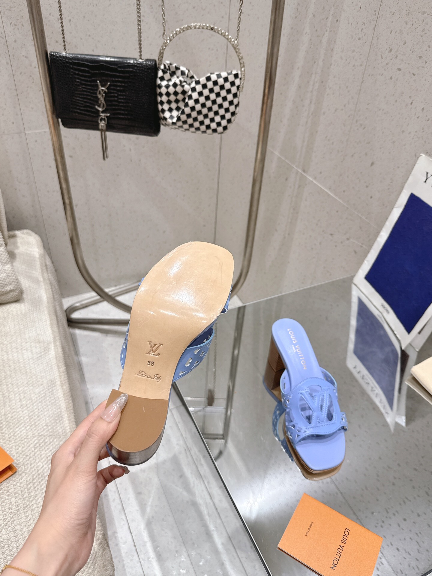 Louis Vuitton LV Isola Flat Mule Blue Women – 5.5cm Heel / 2.17in
