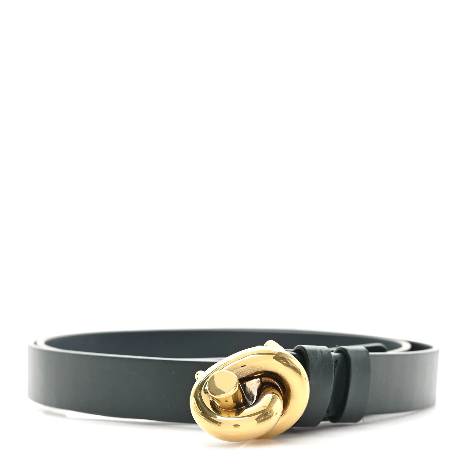 Calfskin Knot Belt 85 34 Dark Green