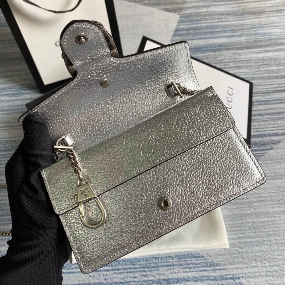 Gucci Dionysus Super Mini Bag in Silver