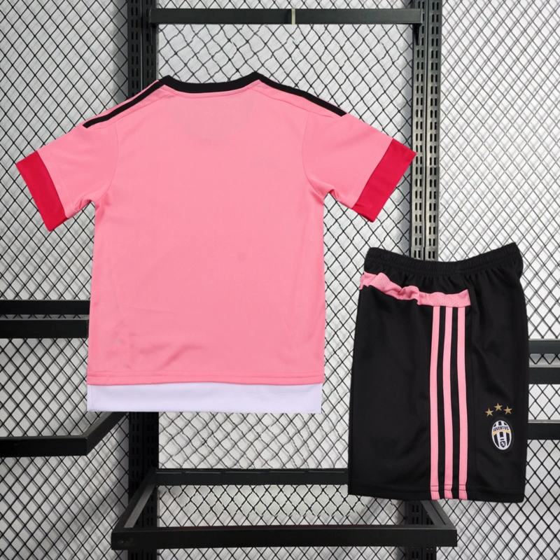 Retro KIDS 2015-16 KIDS Juventus away pink DYBALA POGBA MORATA Football jersey retro