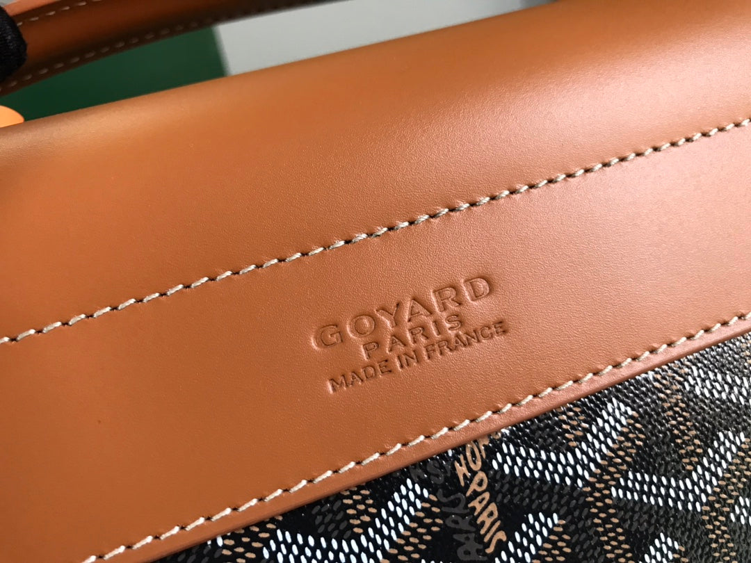 Goyard Citadin Bag 38Cm Black And Tan Canvas