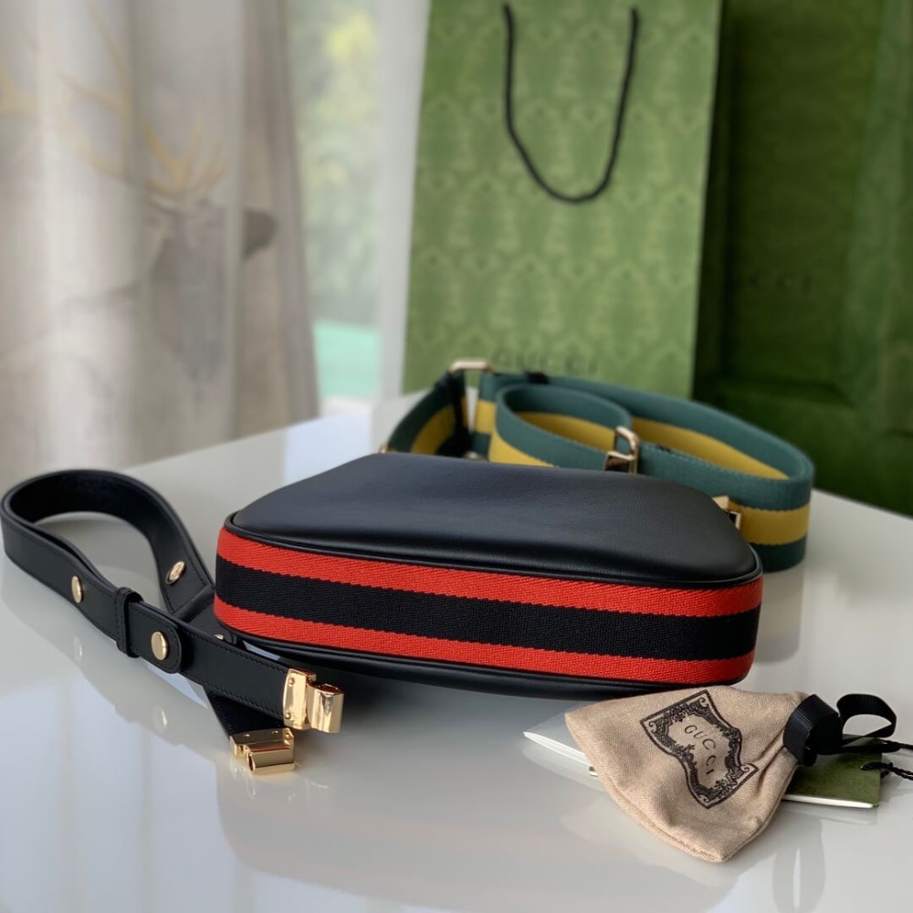 Gucci Black Leather Attache Small Shoulder Bag