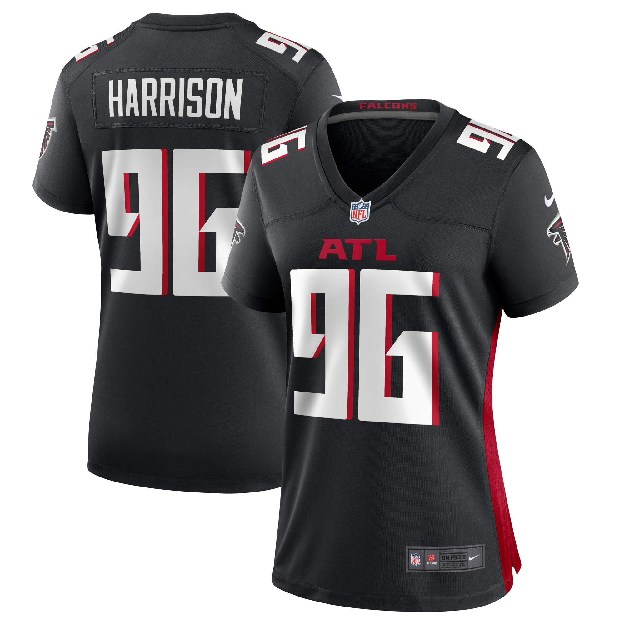 Zach Harrison Atlanta Falcons Nike Women's Team Game Jersey -  Black