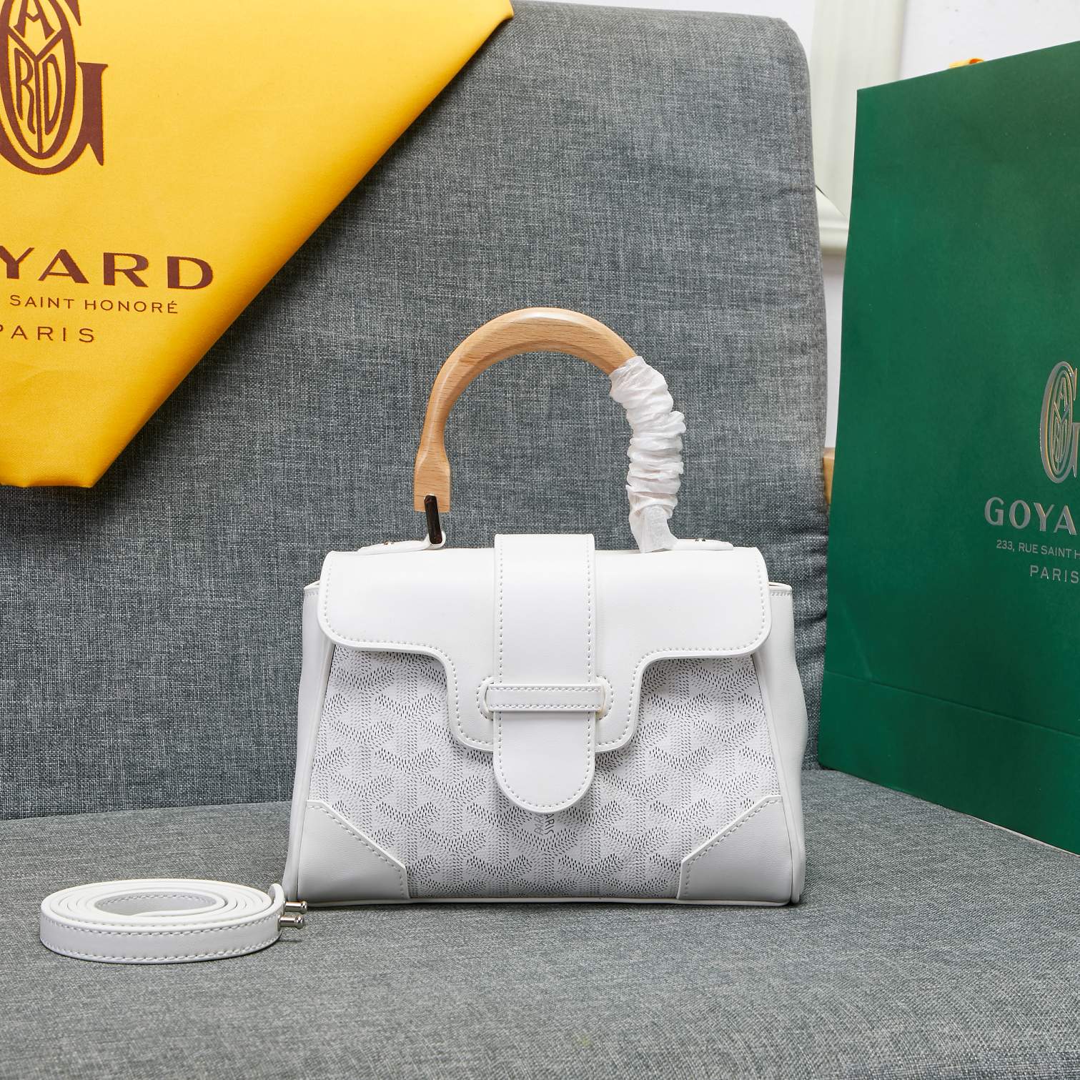 Goyard Saigon Souple Mini Bag White Canvas 20cm