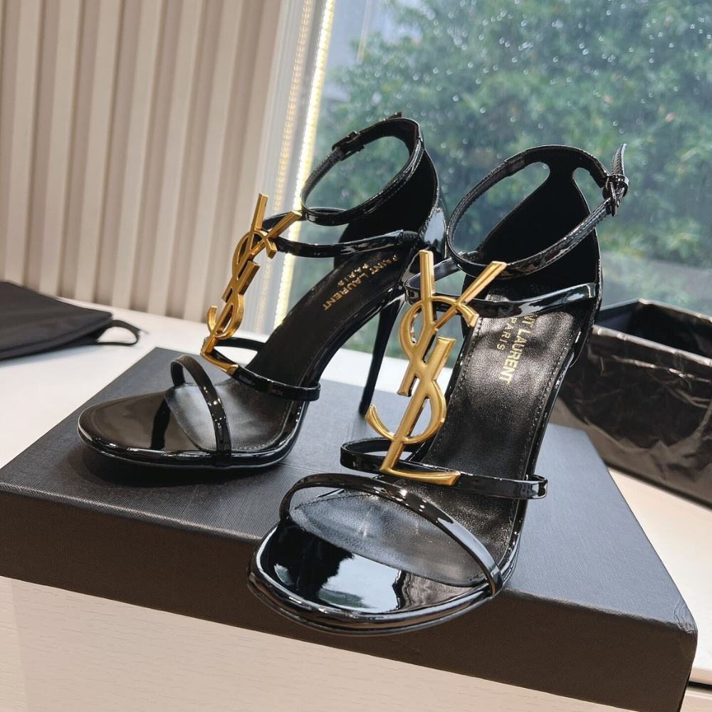 Saint Laurent Cassandra Sandals In Black 6301091Tvkk1000