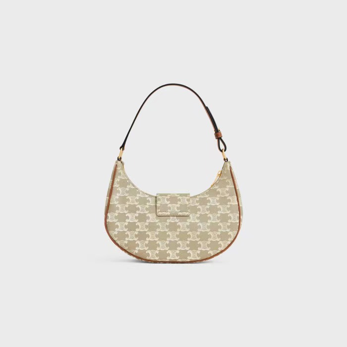 MEDIUM AVA TRIOMPHE BAG IN TRIOMPHE CANVAS AND CALFSKIN GREGE