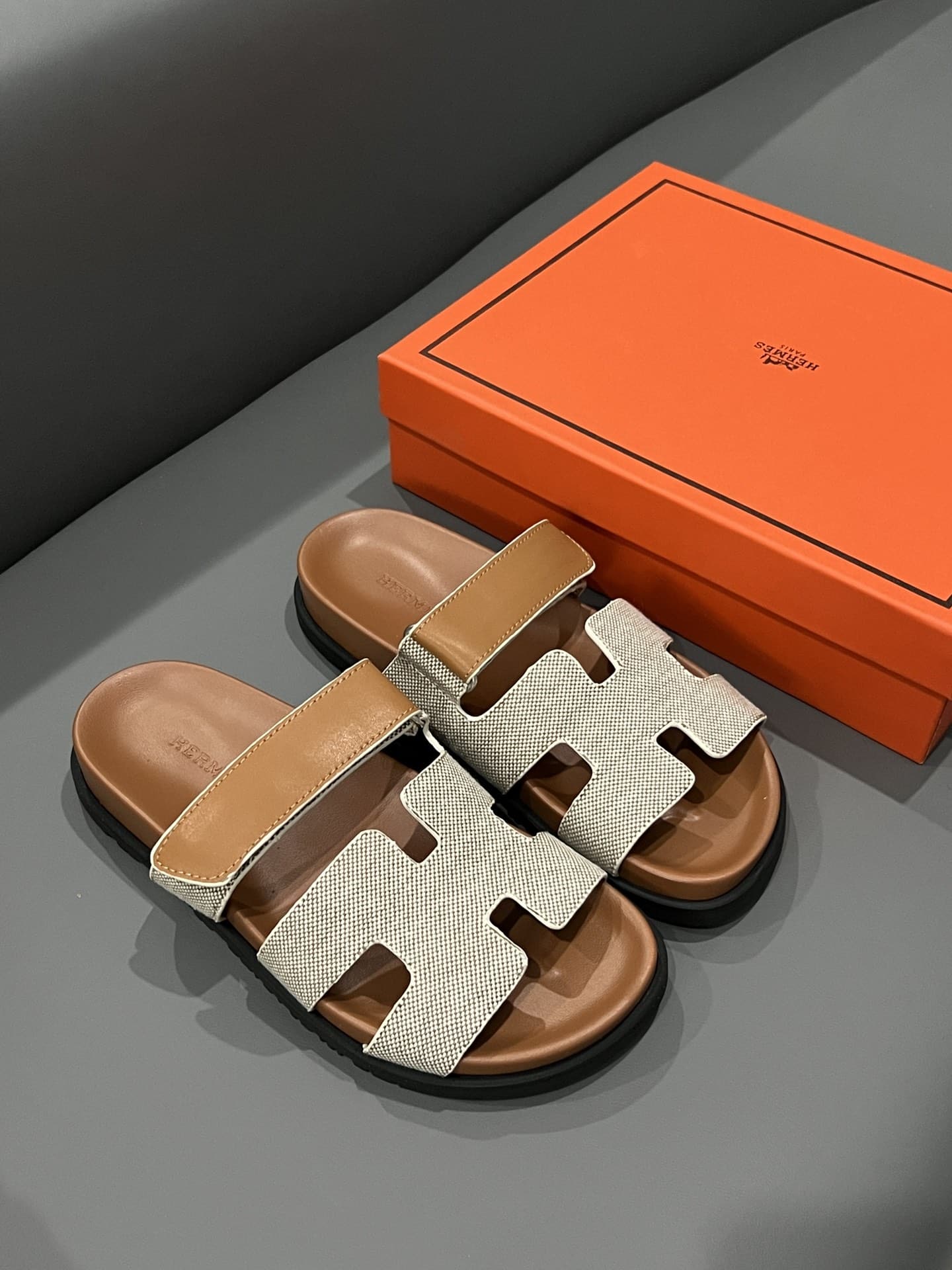 Hermes Chypre Sandal Prunoir Canvas Natural
