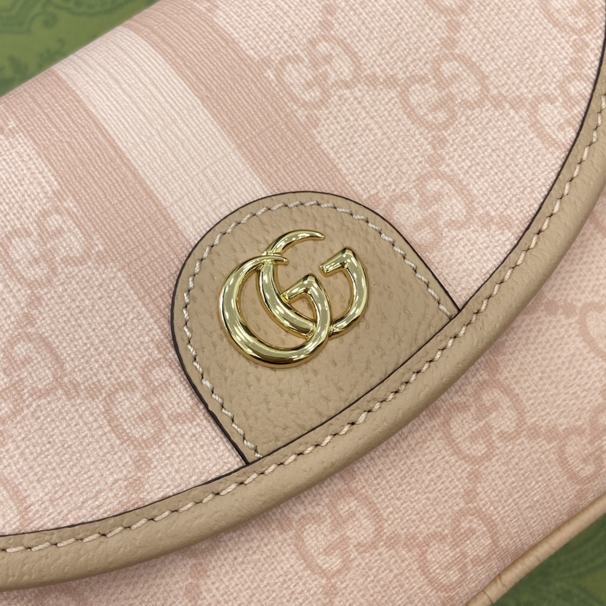 Gucci Monogram Textured Dollar Mini Ophidia Rose Pink