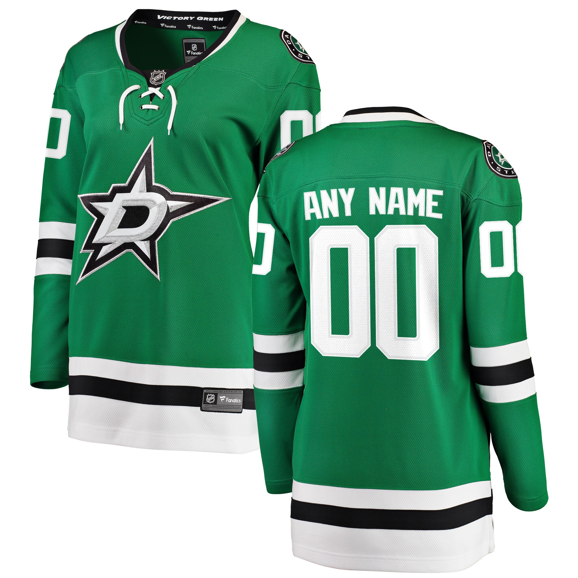 Dallas Stars Fanatics Women’s Home Breakaway Custom Jersey – Green