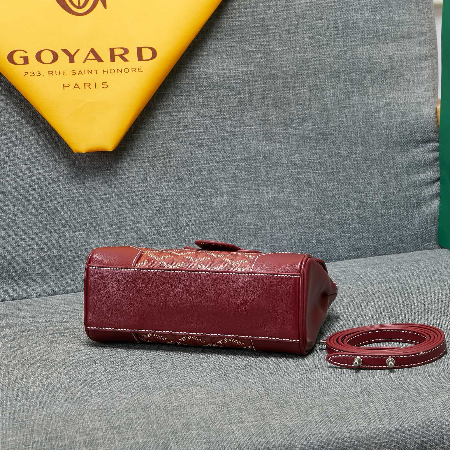 Goyard Saigon Souple Mini Bag Burgundy Canvas 20cm