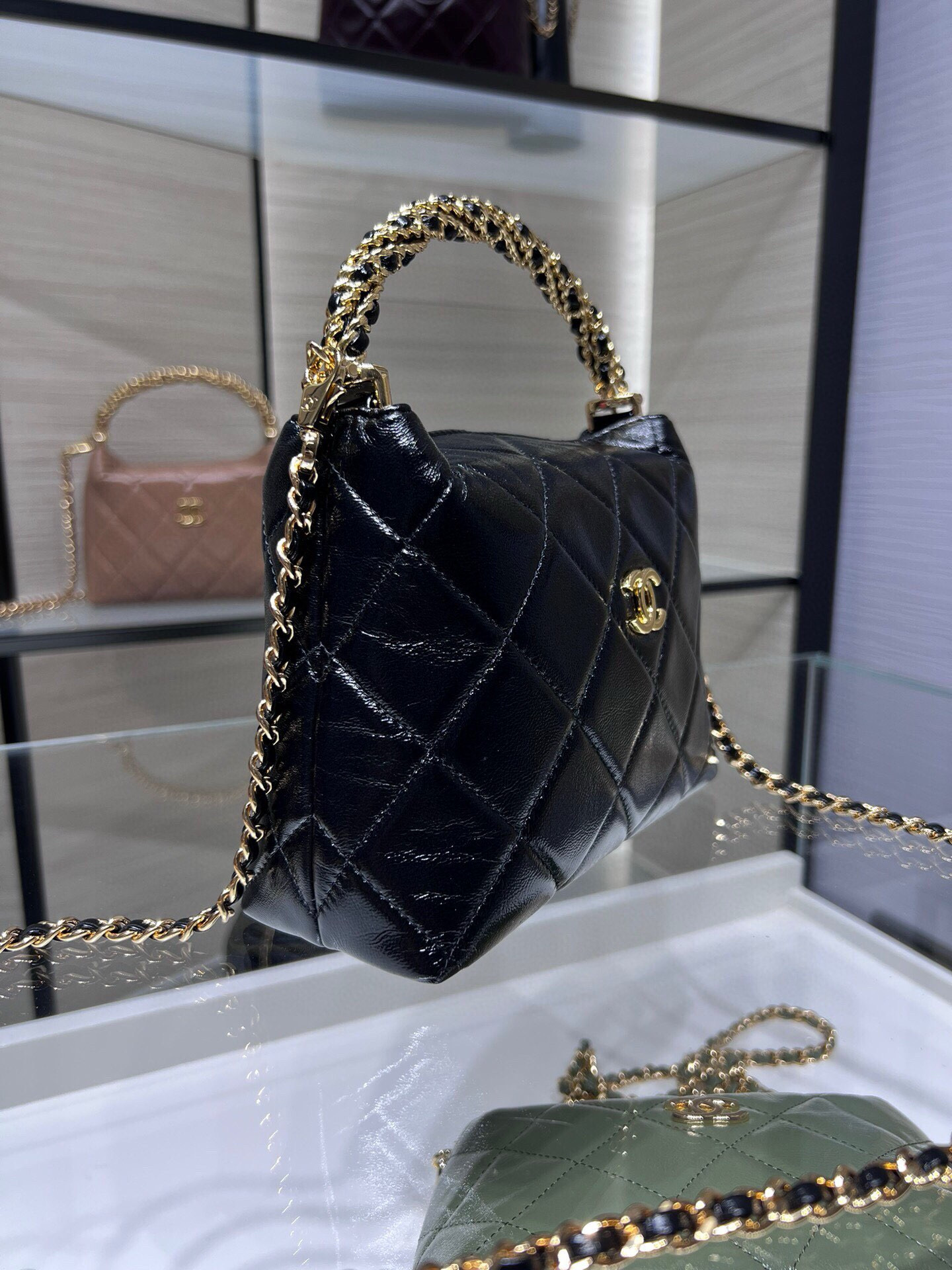 Mini Hobo Bag with Top Handle（Black）