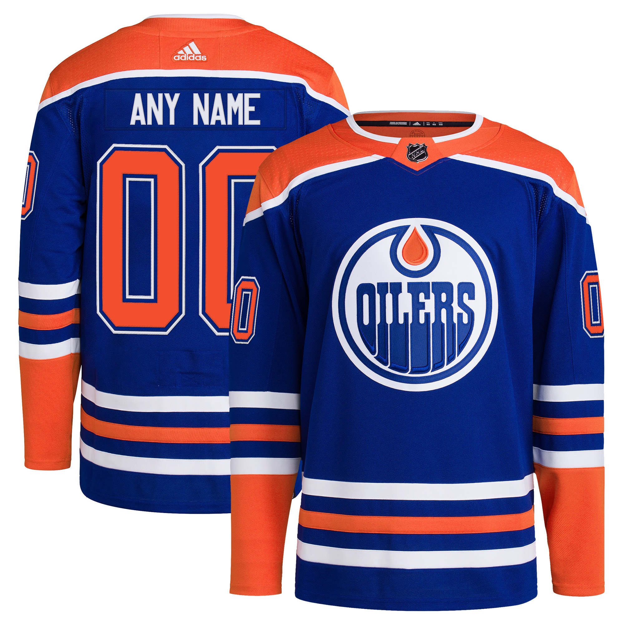Edmonton Oilers adidas  Home  Primegreen Authentic Custom Jersey – Royal