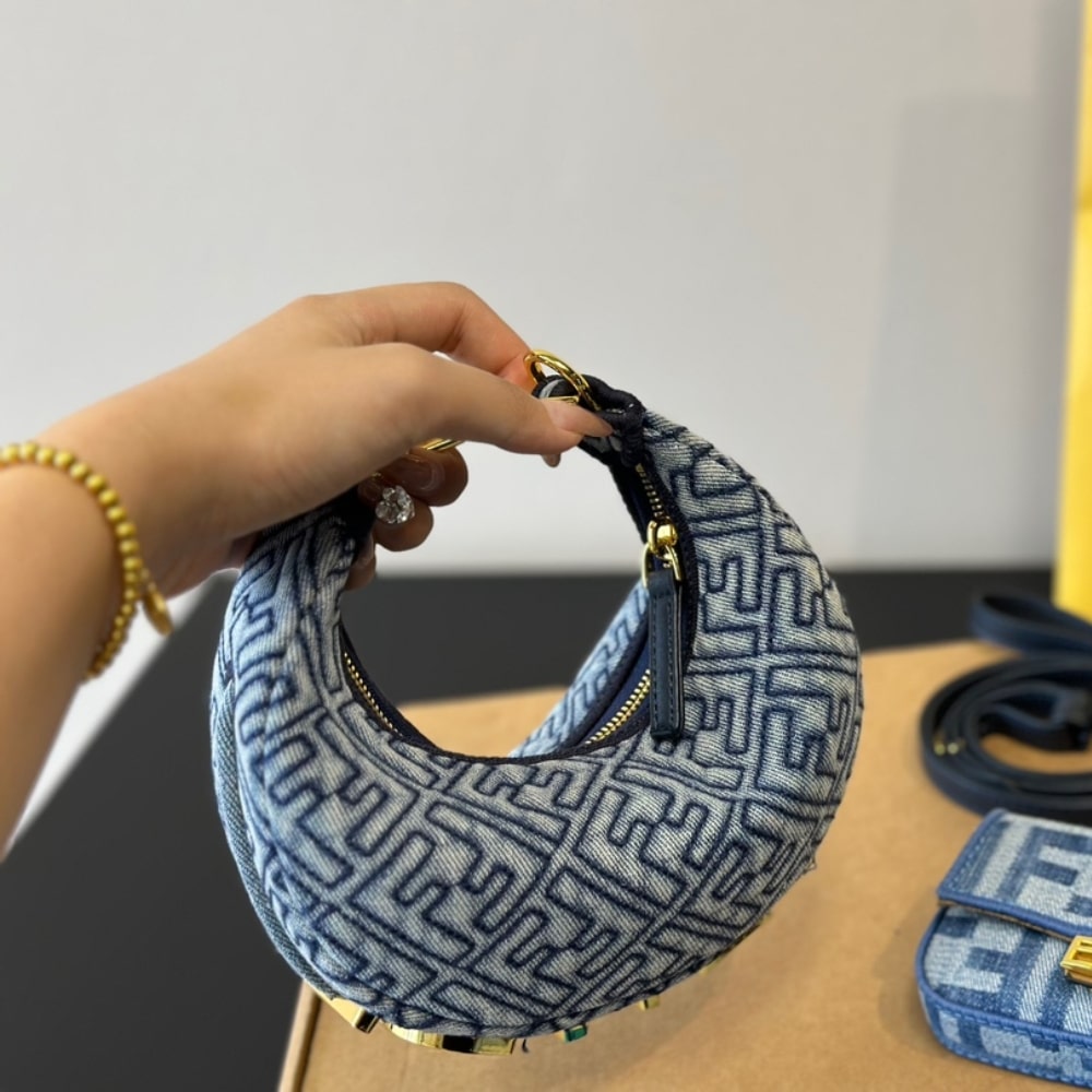 Fendi Nano Fendigraphy Blue Denim 16Cm