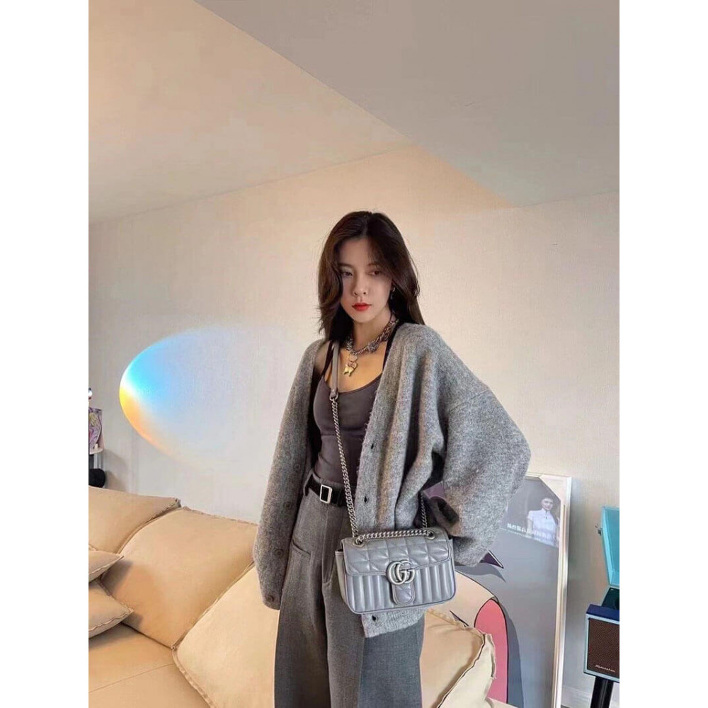 Gucci GG Marmont Mini Shoulder Bag Grey