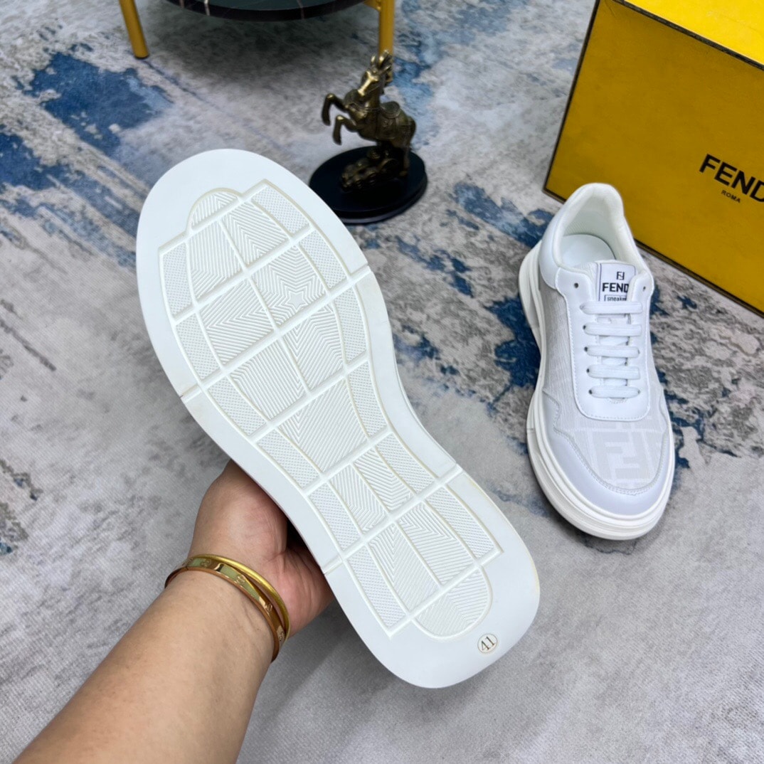 Fendi Ff Motif Low Top Sneakers White