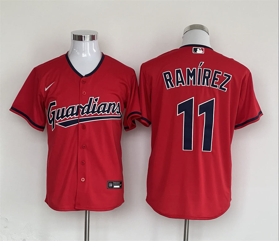 Men's Cleveland Guardians Jos ̈¦ Ram ̈arez Nike Red Replica Player Jersey