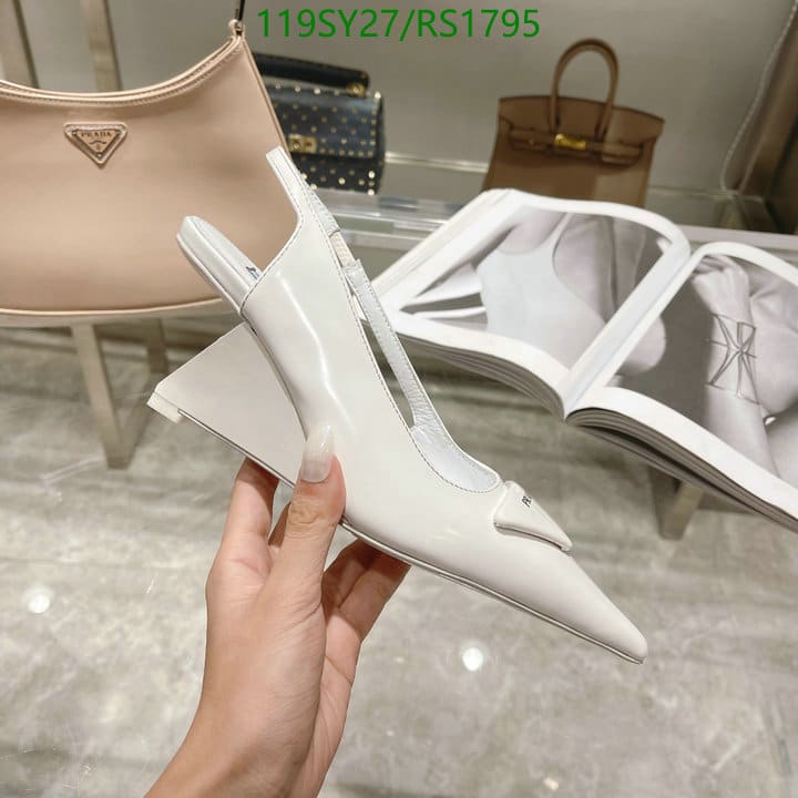 Prada Brushed Leather Slingback Pumps White