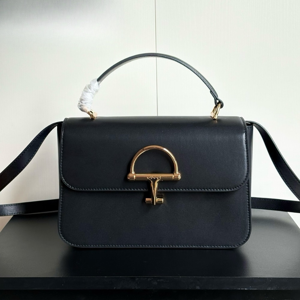 Gucci Siena Medium Top Handle Bag Black Leather 25Cm ‎855535 AAFKB 1000