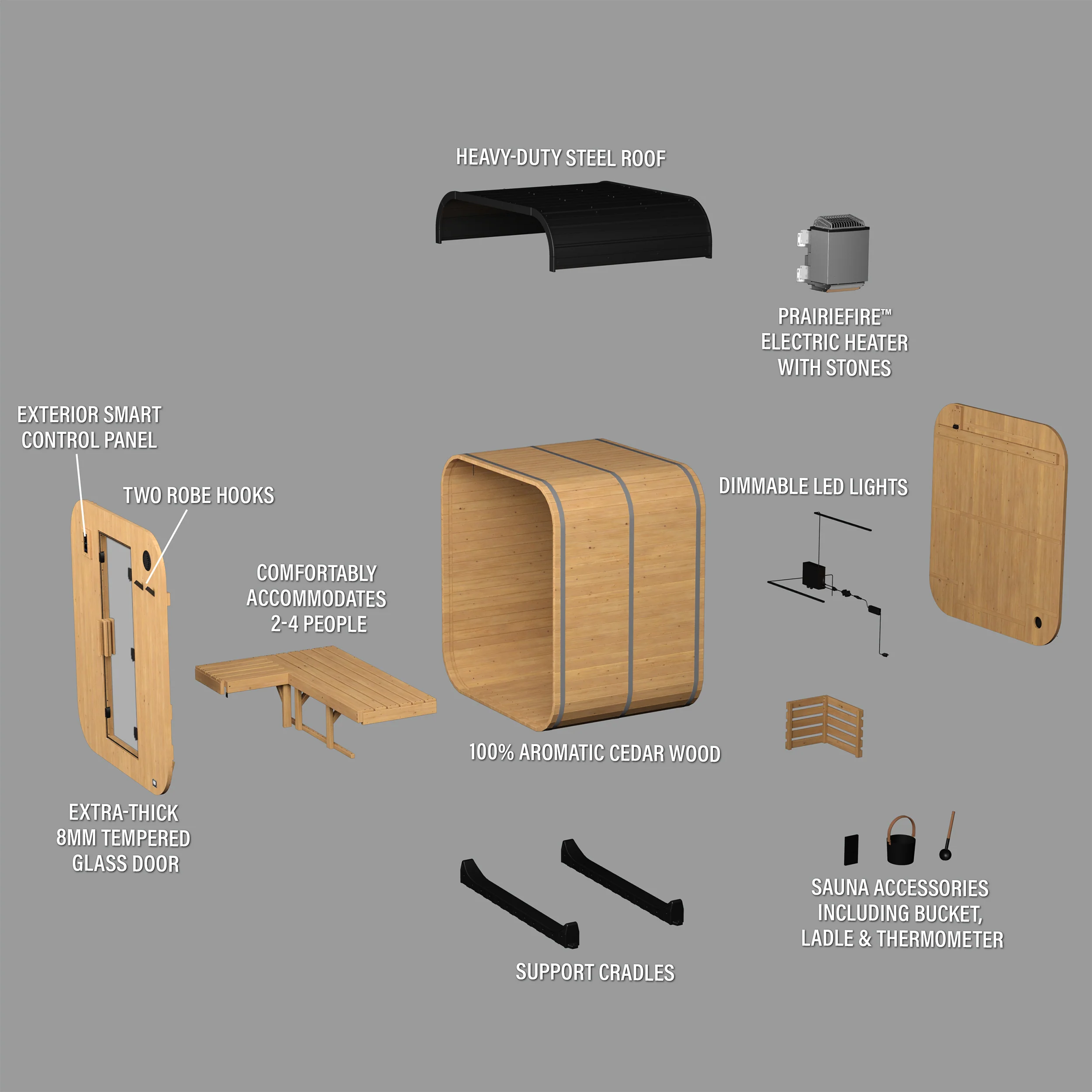 Lennon Outdoor Cube Sauna �?2-4 Person