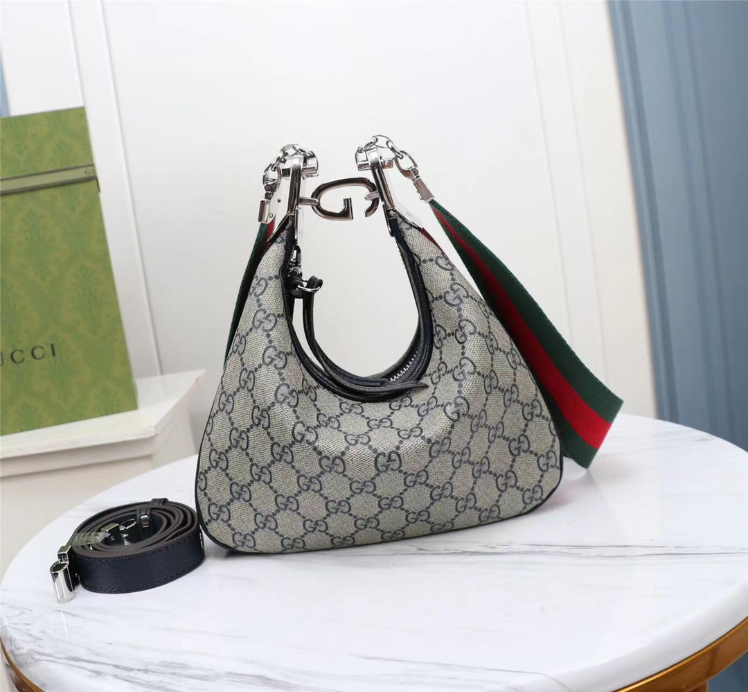 Gucci Attache Small Shoulder Bag Beige And Blue 23Cm 699409 96Grn 4082