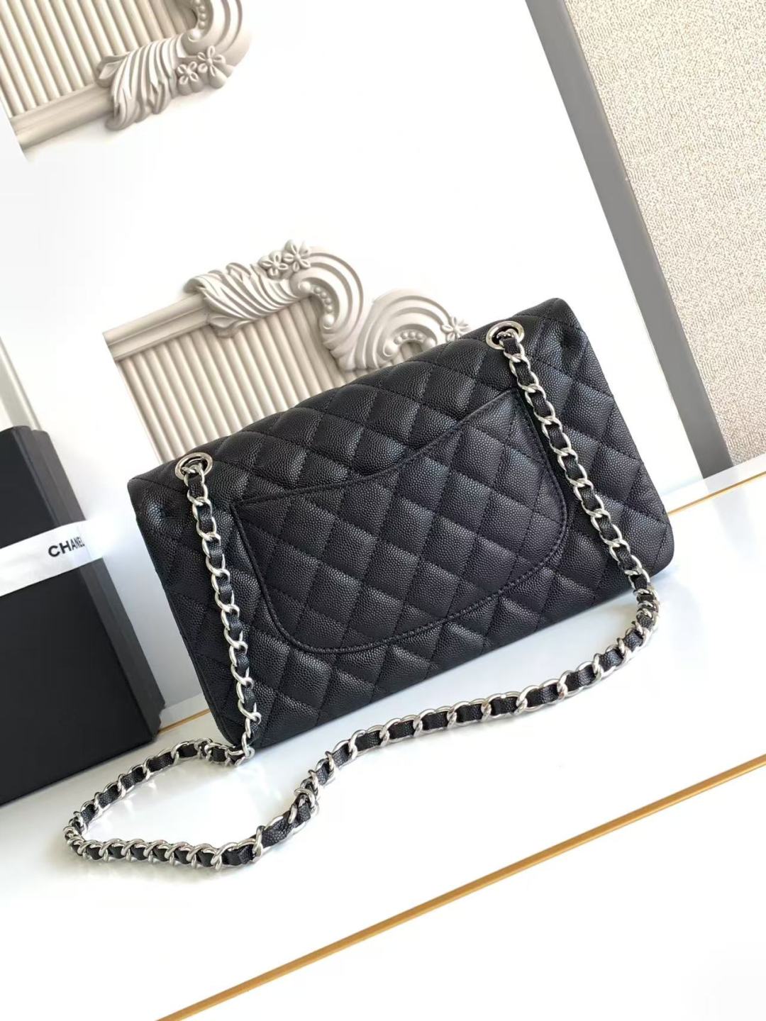 Chanel Classic Flap Bag 25 cm Black – Silver Tone Hardware A01112