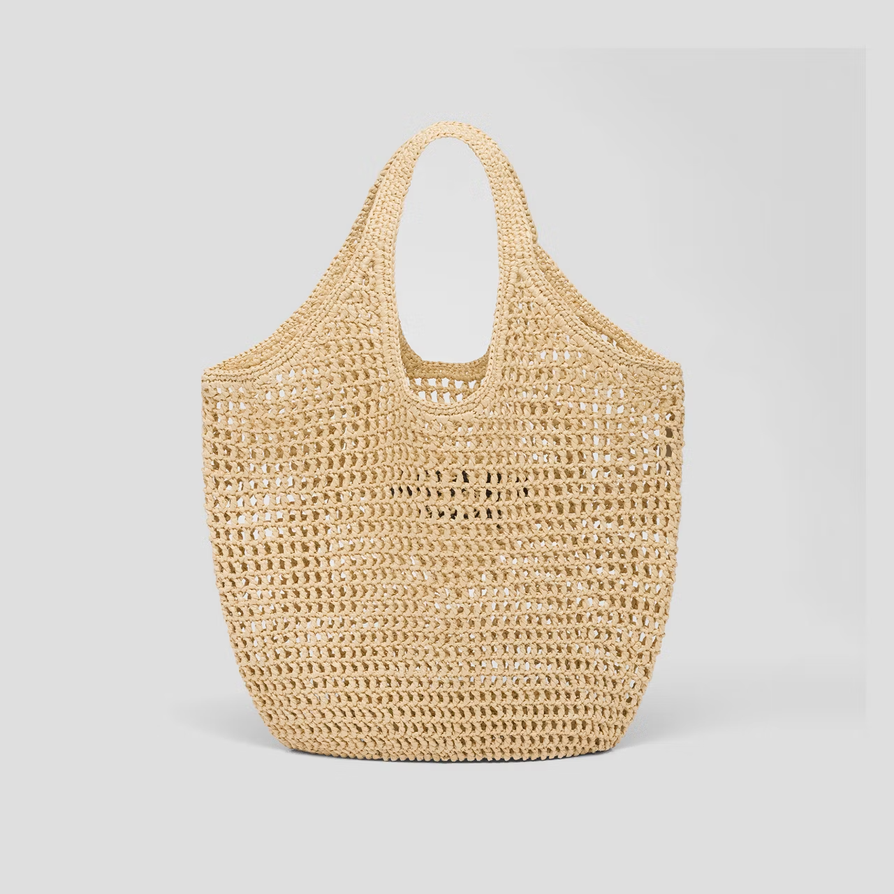 Prada Raffia Tote Bag Beige Straw Beach Bag 51 cm