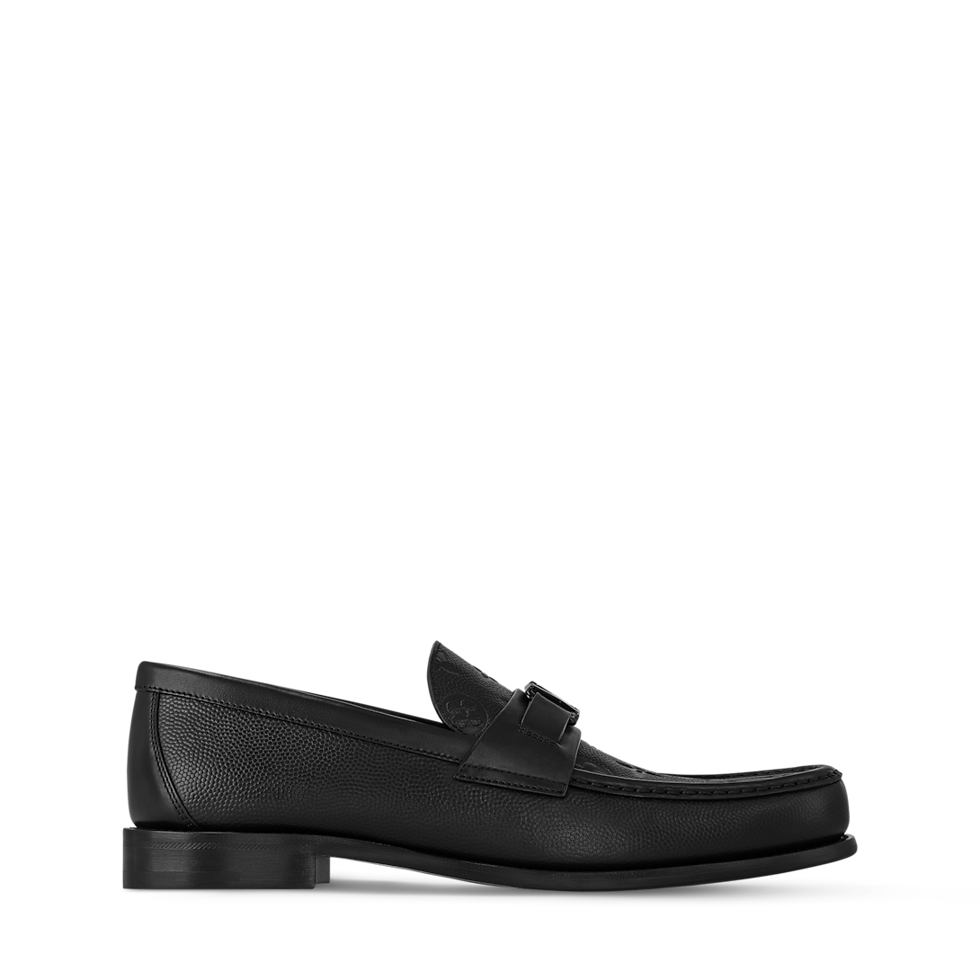 LV Major Loafer Black Monogram Calfskin Leather Shoes For Men