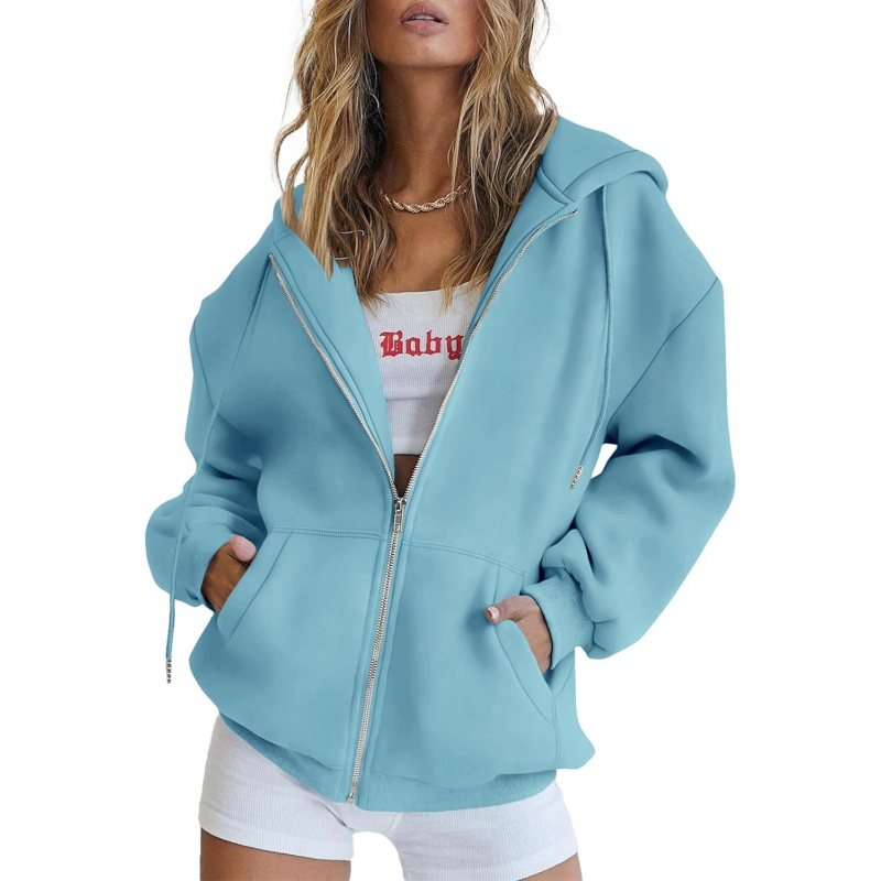 Women's 2026 Spring Zip Up Y2K Hoodies Casual Long